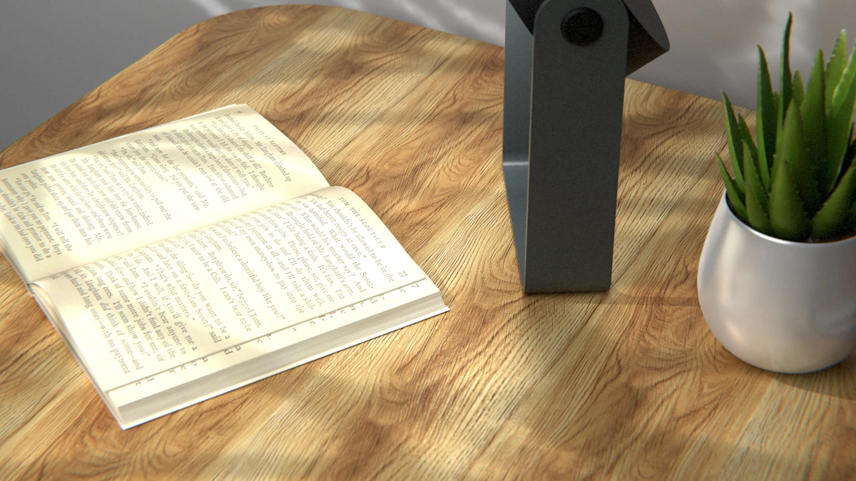 Open book and lamp on a bedside table, encouraging a wind-down away from screens